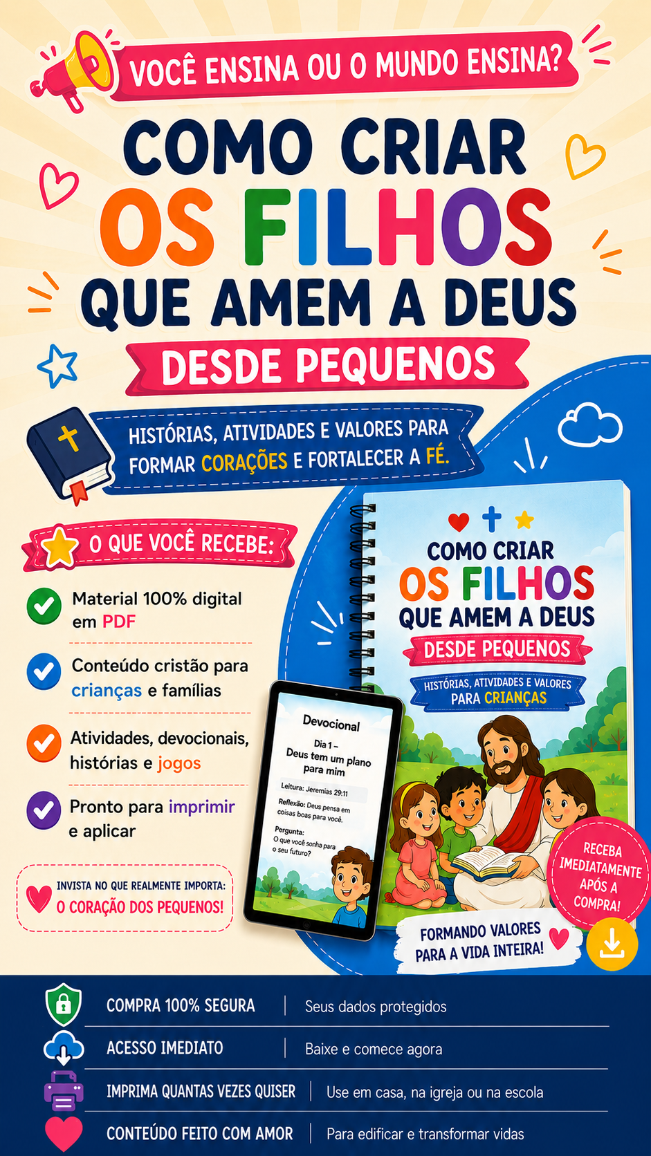 Capa do e-book Como Criar Filhos que Amem a Deus Desde Pequenos